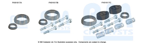 Kit de montaje de escape BM CATALYSTS FK91617 para Toyota Prius
