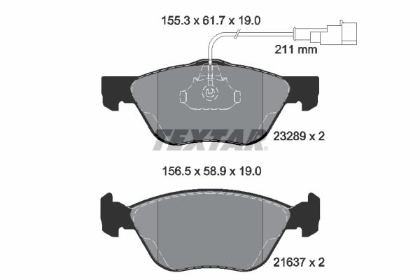 Pastillas de freno de disco TEXTAR 2328902 para Fiat Punto