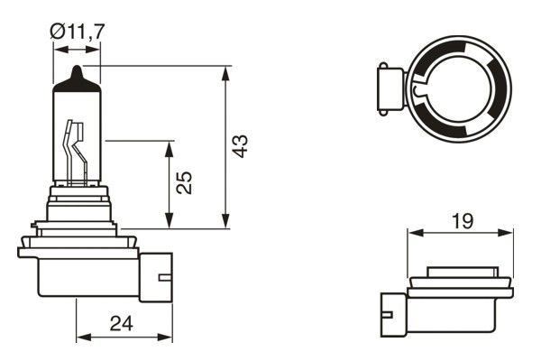 Ampolleta, luz de viraje BOSCH 1 987 301 339