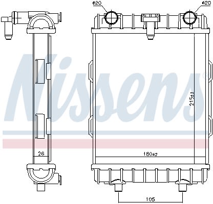 Radiador de motor NISSENS 606645