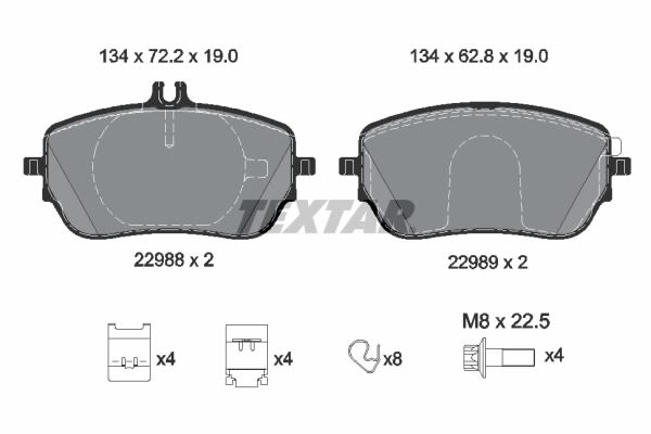 Pastillas de freno de disco TEXTAR 2298801 para Mercedes-Benz Clase A (V177) 2018-