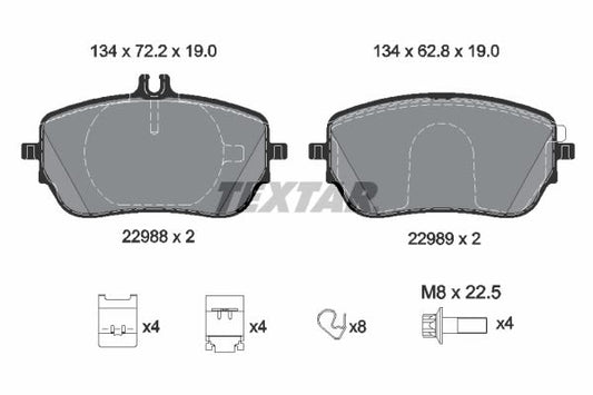 Pastillas de freno de disco TEXTAR 2298801 para Mercedes-Benz Clase A (V177) 2018-