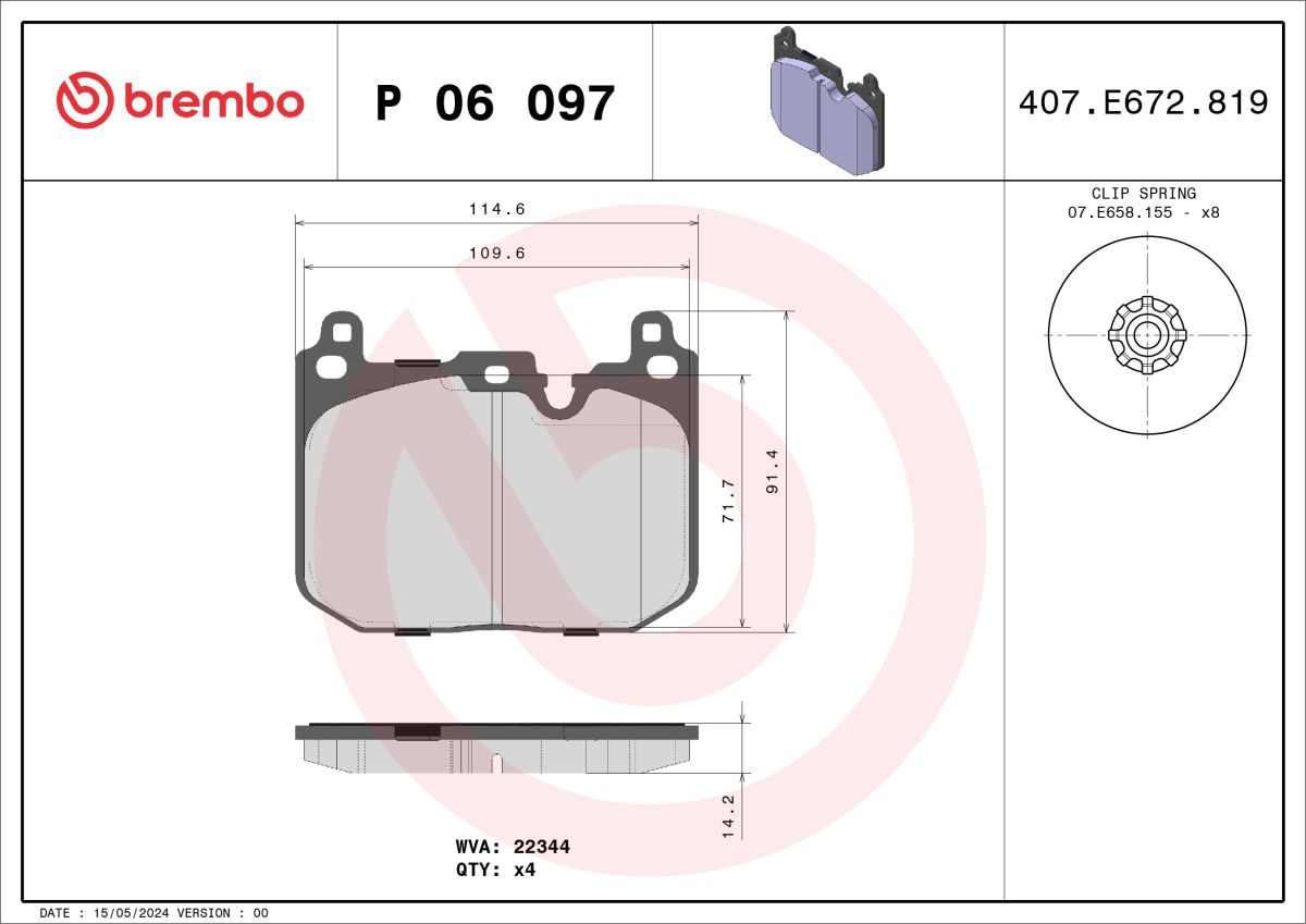 Pastillas de freno de disco BREMBO P 06 097 para BMW Serie 1 (F40) 2019-