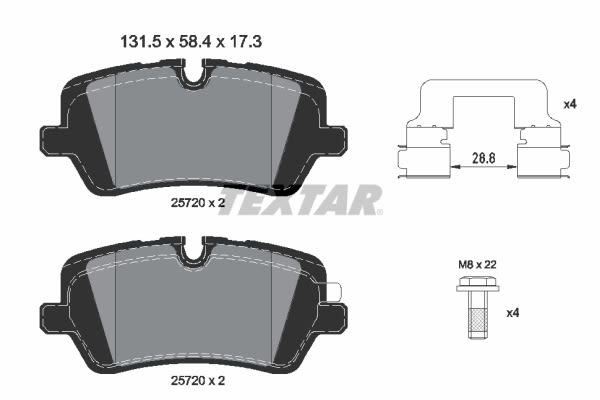 Pastillas de freno de disco TEXTAR 2572001 para Land Rover Defende