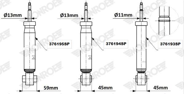 Amortiguador MONROE 376195SP para Audi A3
