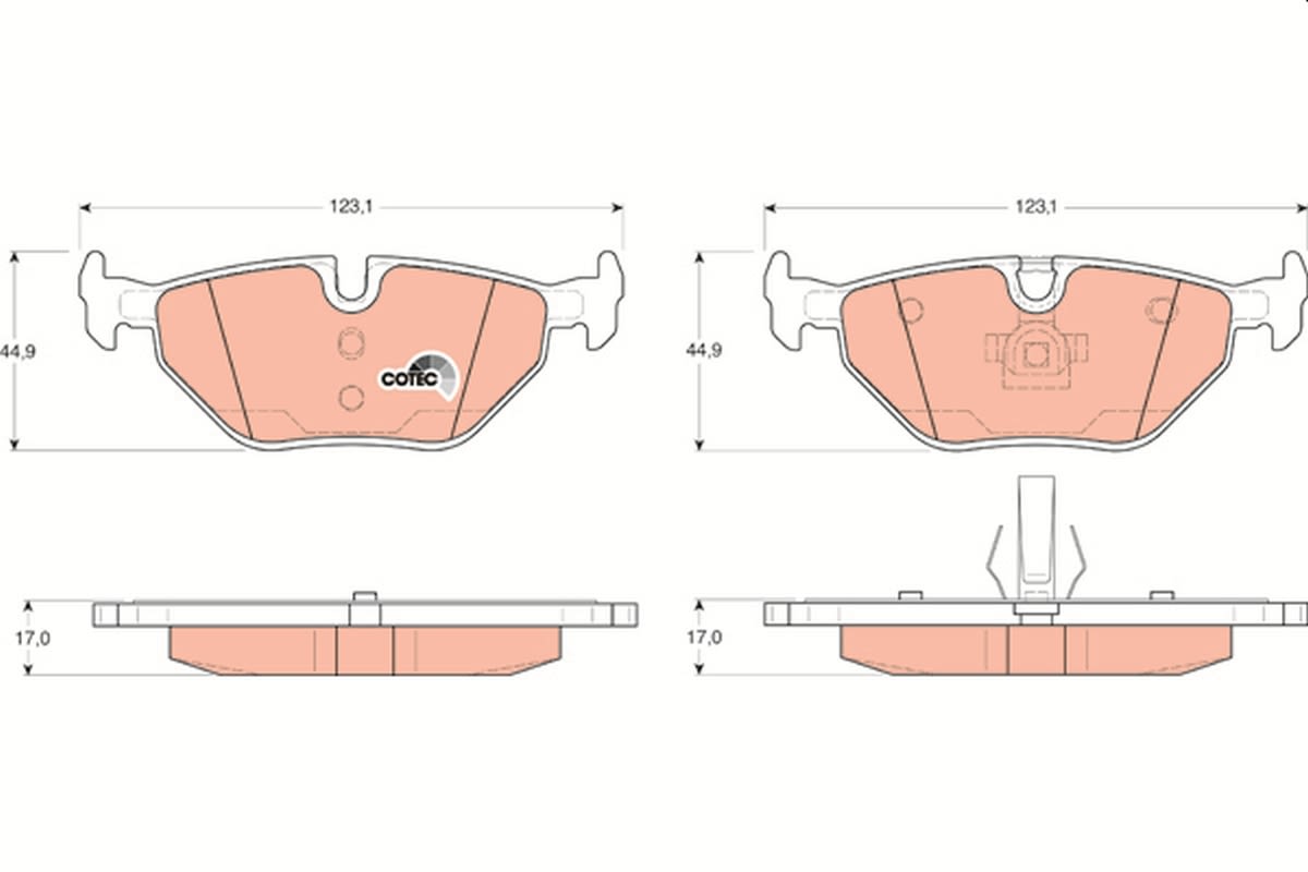 Pastillas de freno de disco TRW GDB1344 para BMW Serie 3 (E36) 1990-2000