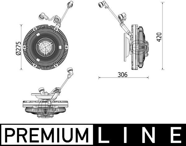 Embrague de ventilador de radiador MAHLE CFC 259 000P para Mercedes-Benz Actros