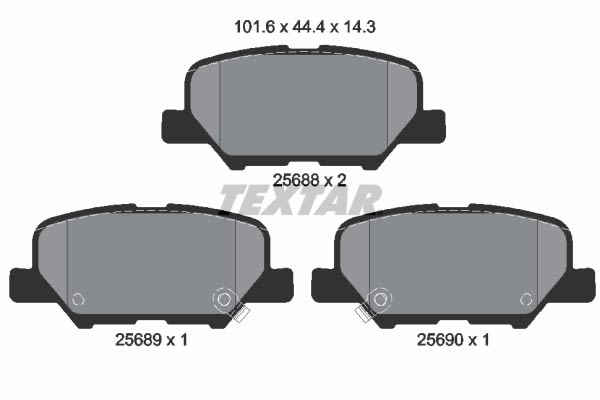 Pastillas de freno de disco TEXTAR 2568801 para Mazda 3