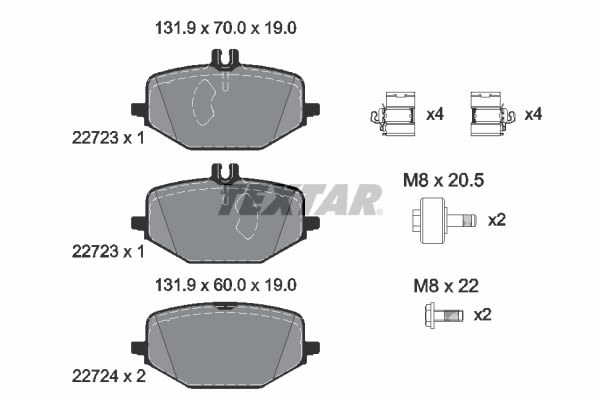 Pastillas de freno de disco TEXTAR 2272301 para Mercedes-Benz Clase G (W465) 2024-