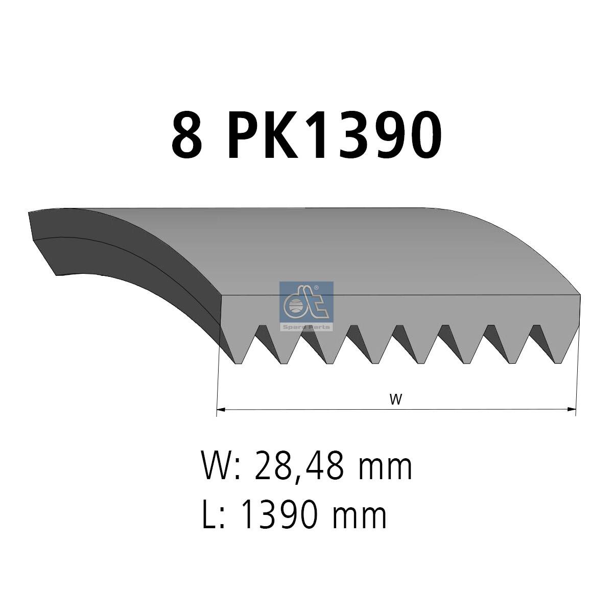 Correa multinervada DT SPARE PARTS 4.80752 para Mercedes-Benz Atego