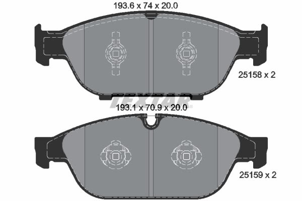 Pastillas de freno de disco TEXTAR 2515802 para Audi A6 C7