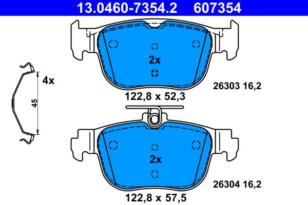 Pastillas de freno de disco ATE 13.0460-7354.2 para Ford Transit Connect V761