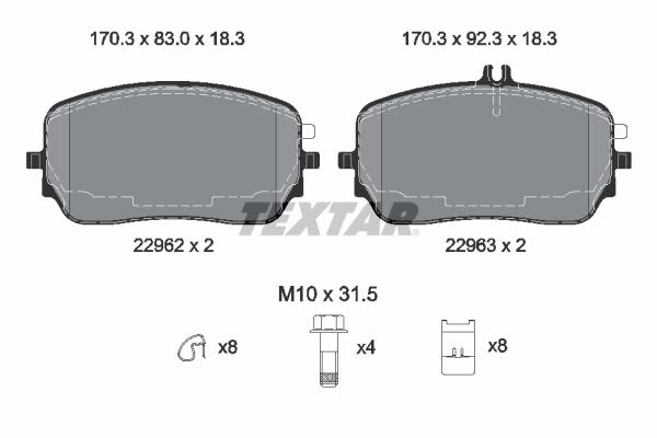 Pastillas de freno de disco TEXTAR 2296201 para Mercedes-Benz GLE (C167) 2019-