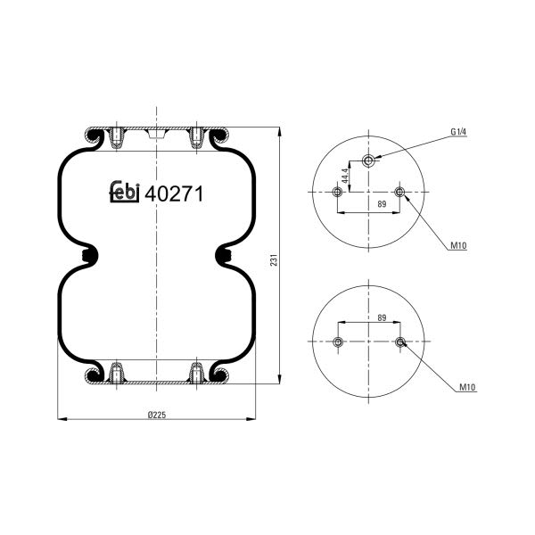Fuelle, suspensión neumática FEBI 40271