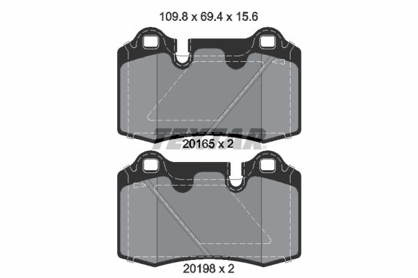 Pastillas de freno de disco TEXTAR 2016501 para Maserati Gran Turismo I