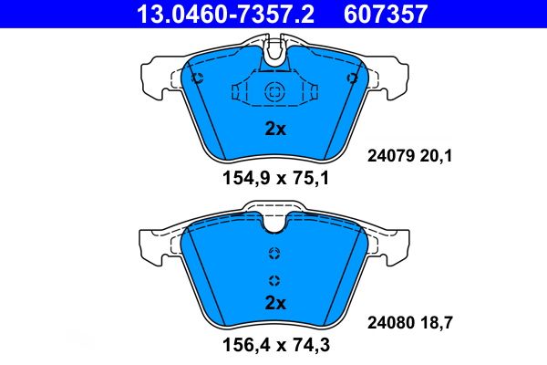 Pastillas de freno de disco ATE 13.0460-7357.2 para Jaguar XF I