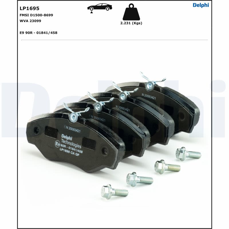 Pastillas de freno de disco DELPHI LP1695 para Nissan Primast