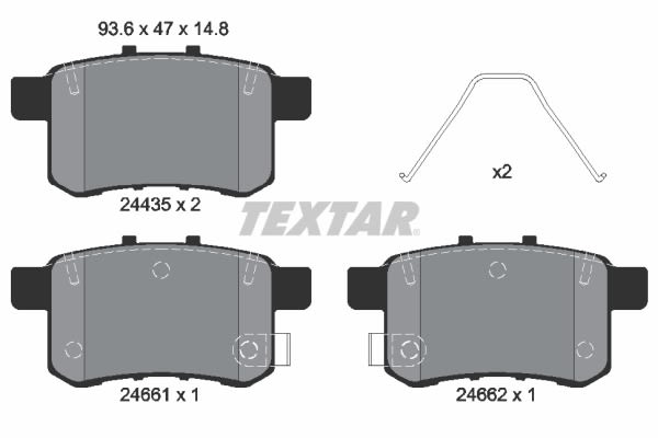 Pastillas de freno de disco TEXTAR 2443501 para Honda CIVIC IV