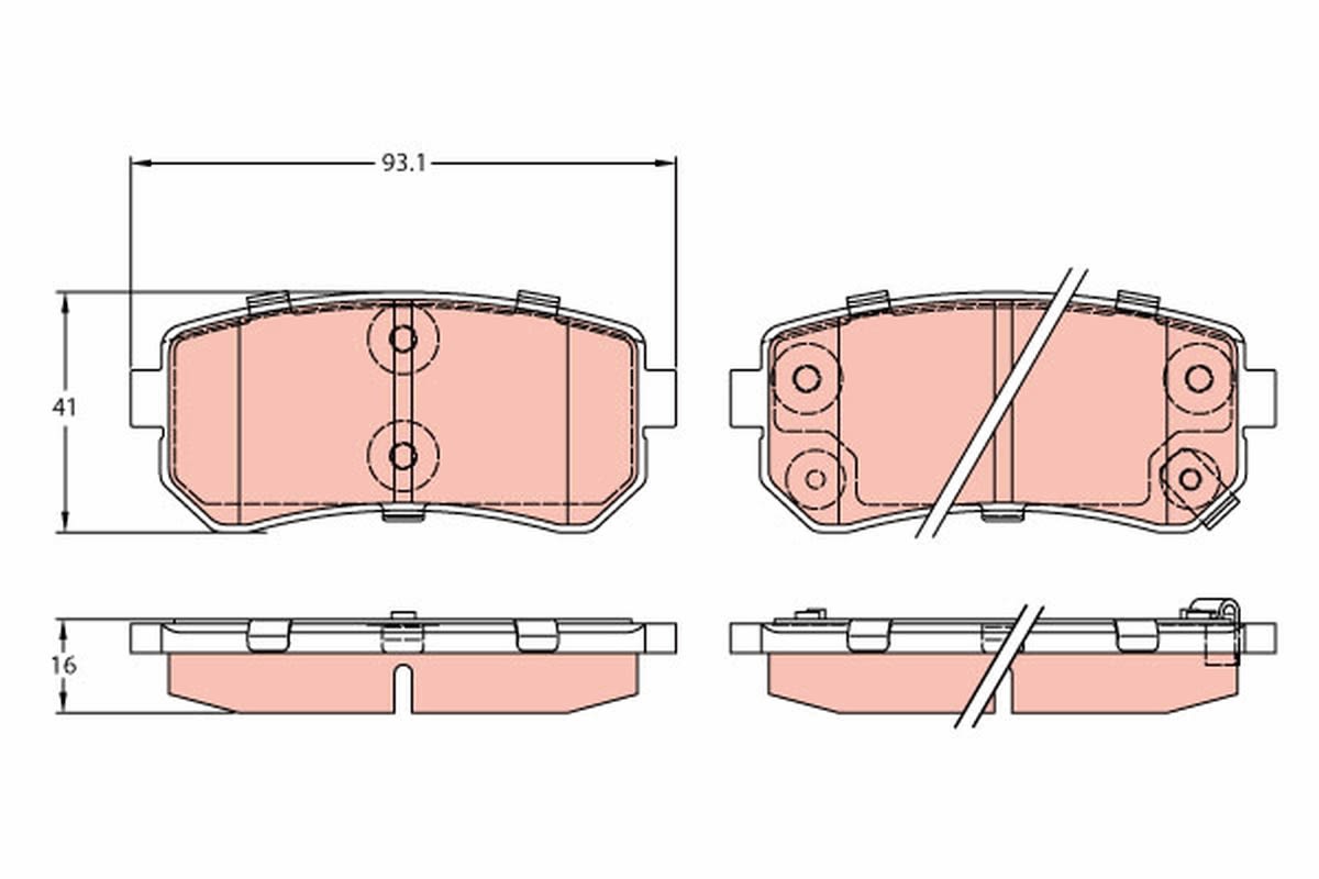 Pastillas de freno de disco TRW GDB3421 para KIA RIO II