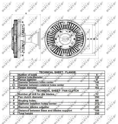 Embrague de ventilador de radiador NRF 49159 para Mercedes-Benz Actros MP4 / MP5