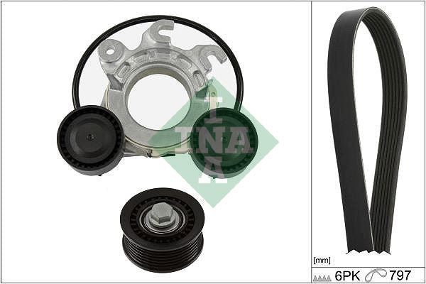 Juego de correa multinervada INA 529 0552 10 para Opel Astra L