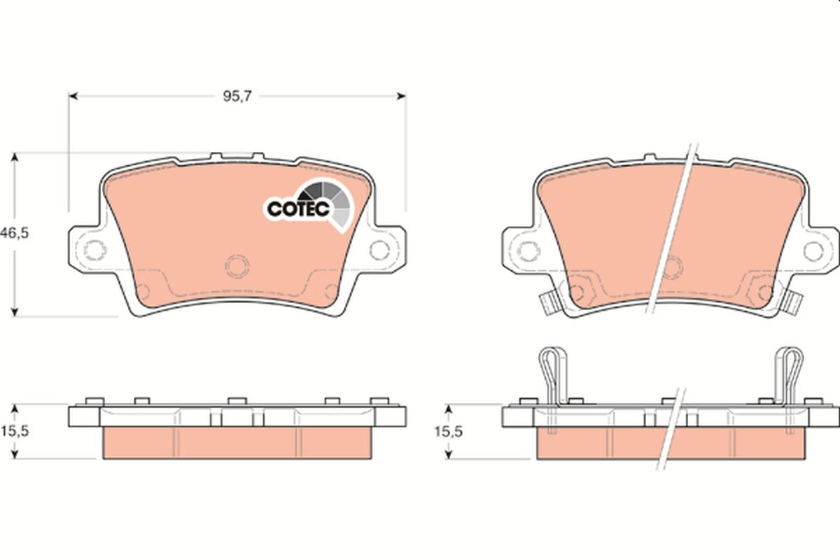 Pastillas de freno de disco TRW GDB3408 para Honda CIVIC IX