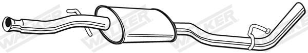 Silenciador central WALKER 22839 para Renault Kangoo
