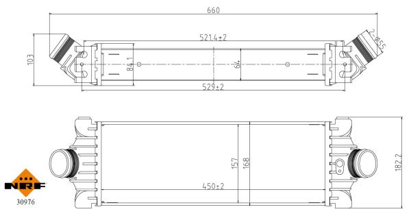 Enfriador de aire de carga (intercooler) NRF 30976 para Ford Transit