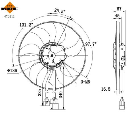 Ventilador de refrigeración de motor NRF 470111 para Audi A3