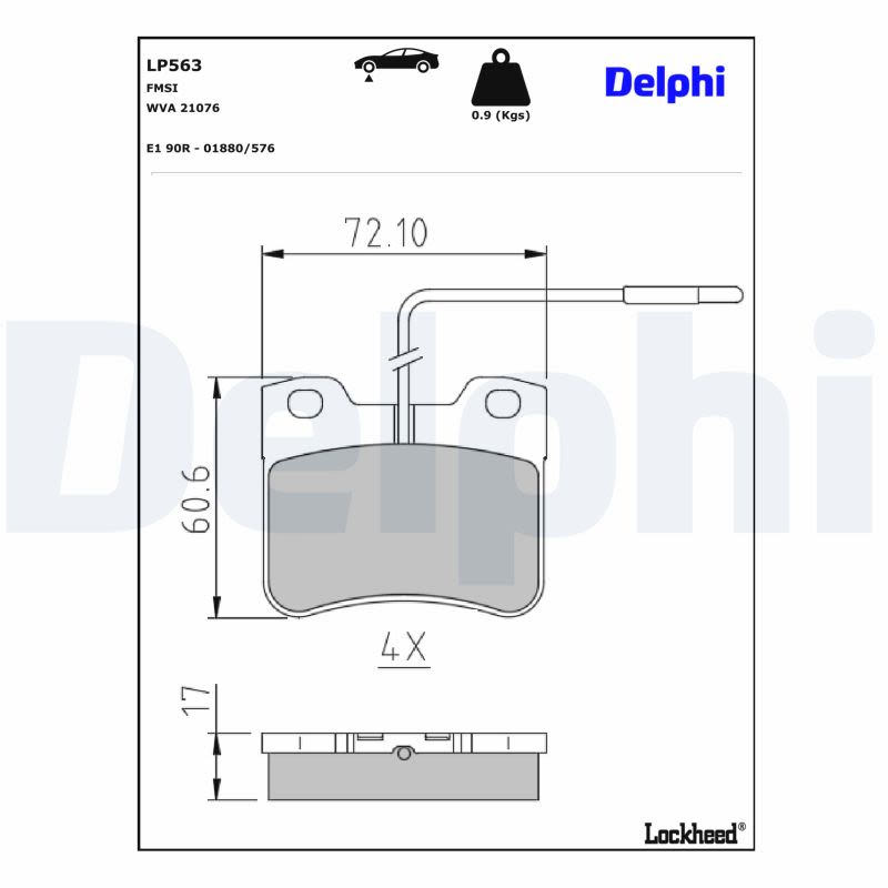 Pastillas de freno de disco DELPHI LP563 para Peugeot 106 I