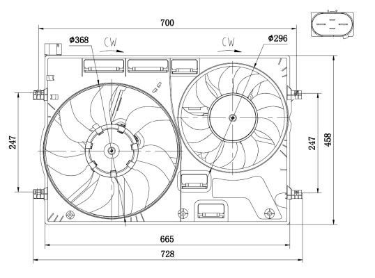 Ventilador de refrigeración de motor NRF 47928 para Volkswagen Golf Alltrack VII