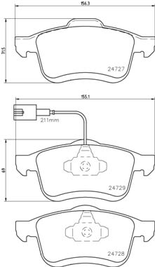 Pastillas de freno de disco BREMBO P 23 130 para Fiat Grande Punto