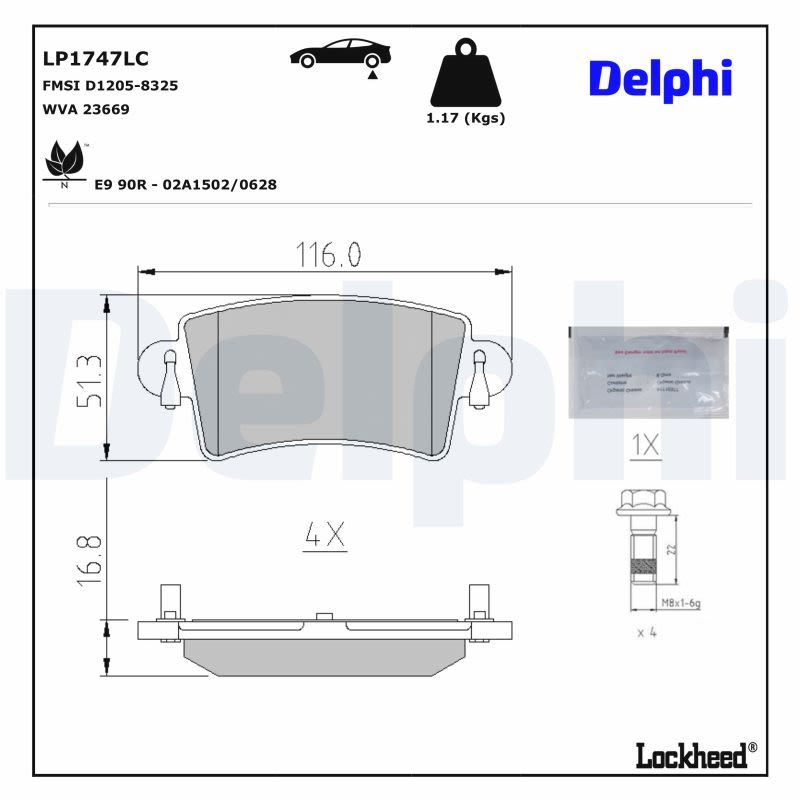 Pastillas de freno de disco DELPHI LP1747LC para Nissan Interst