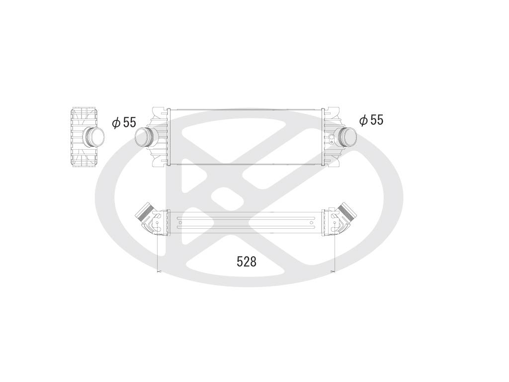 Enfriador de aire de carga (intercooler) KOYORAD IA320116 para Ford Transit