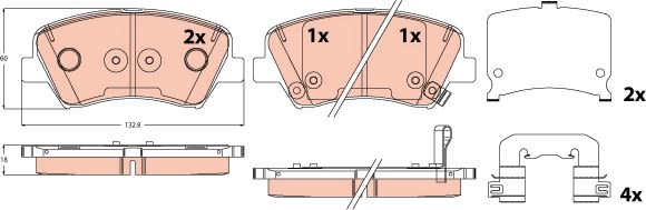 Pastillas de freno de disco TRW GDB2510 para KIA Cerato III