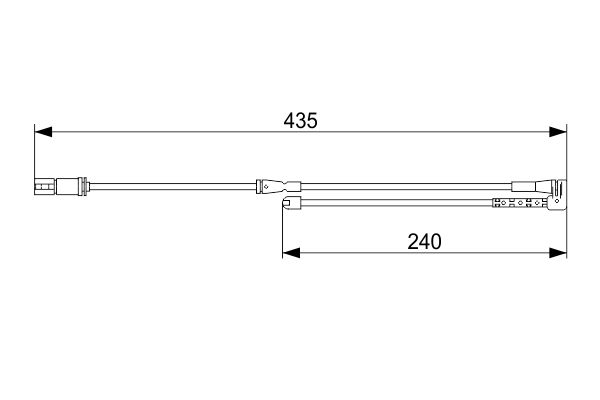 Sensor de desgaste para pastillas de freno BOSCH 1 987 473 543 para Mini (F57) 1.2-Eléctrico