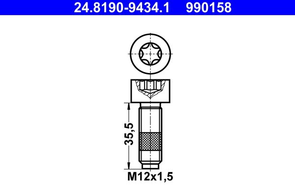 Perno de disco de freno ATE 24.8190-9434.1 para Ford Transit V363