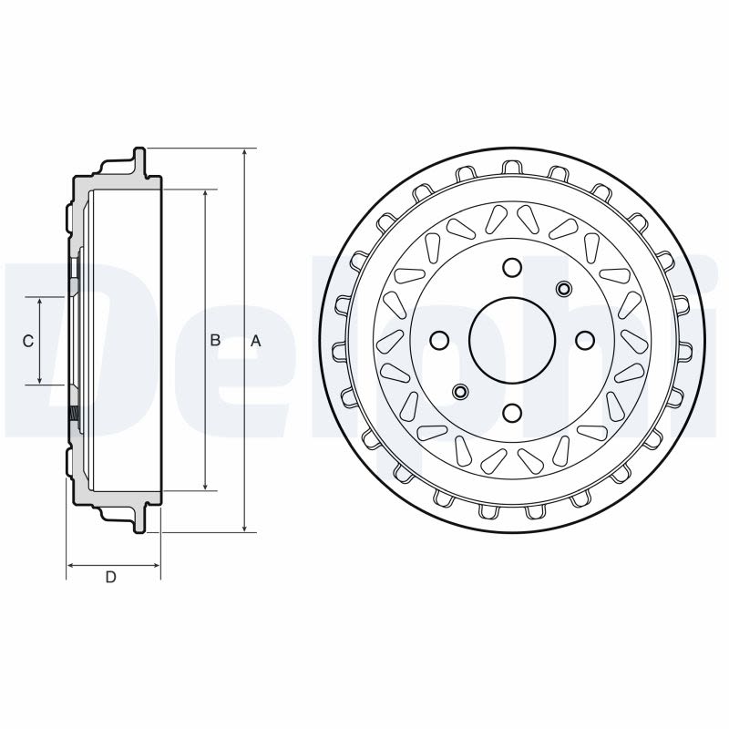 Tambor de freno DELPHI BF663 para Fiat 500