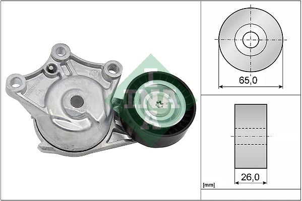 Palanca tensora de correa multicanal INA 534 0428 10 para Citroen C3 II