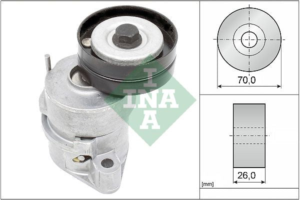 Palanca tensora de correa multicanal INA 534 0102 30 para Opel Corsa B