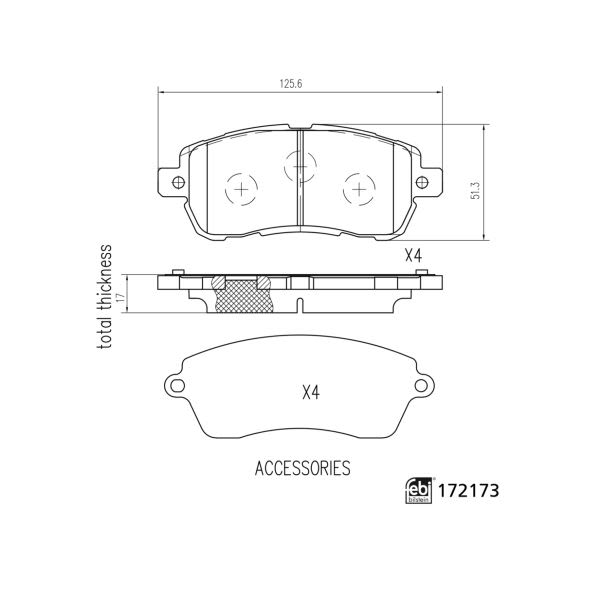Pastillas de freno de disco FEBI 172173 para Ford KA+ III