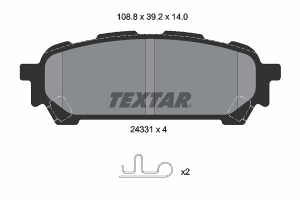 Pastillas de freno de disco TEXTAR 2433101 para Subaru Impreza 1.5/2.0/2.5