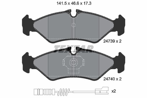 Pastillas de freno de disco TEXTAR 2473901 para Mercedes-Benz Sprinter 2-T (B901, B902) 1995-2006