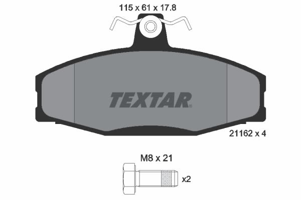 Pastillas de freno de disco TEXTAR 2166201 para Volkswagen Caddy II 1.3/1.6/1.9D