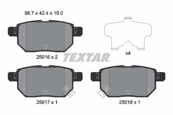 Pastillas de freno de disco TEXTAR 2501601 para Toyota Coroll