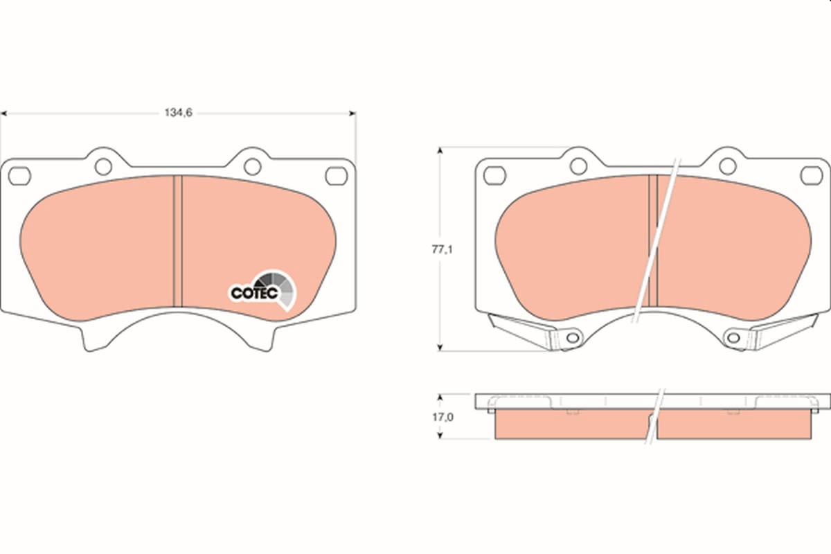 Pastillas de freno de disco TRW GDB3364 para Toyota Hilux VII