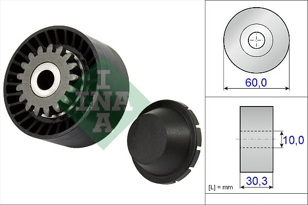 Polea tensora/guía de correa multicanal INA 531 0811 10 para Renault Clio IV