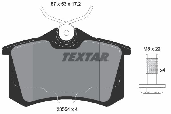Pastillas de freno de disco TEXTAR 2355402 para Audi A3