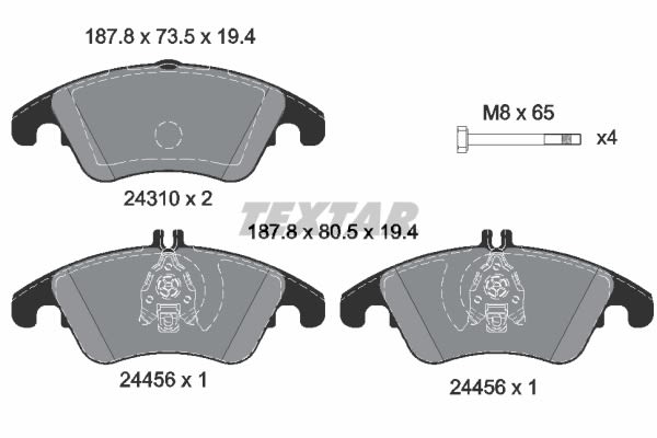 Pastillas de freno de disco TEXTAR 2431001 para Mercedes-Benz Clase C (C204) 2011-