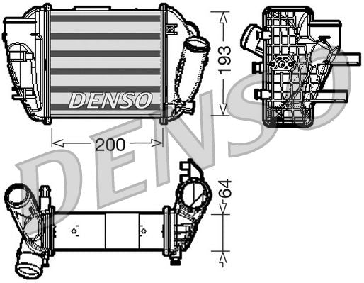 Enfriador de aire de carga (intercooler) DENSO DIT02005 para Audi A4 B6